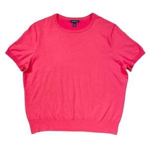 Lands' End Short Sleeve Top in Pink Size L